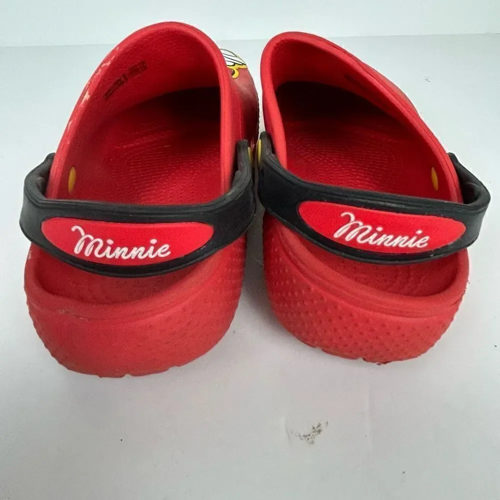 Crocs Minnie Mouse Disney girls red size 2 youth